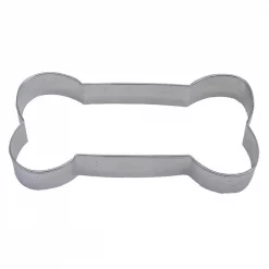 New 😍 CybrTrayd 12-Piece 6 In. 🐶 Dog Bone Tinplated Steel Cookie Cutter & Recipe 🎉