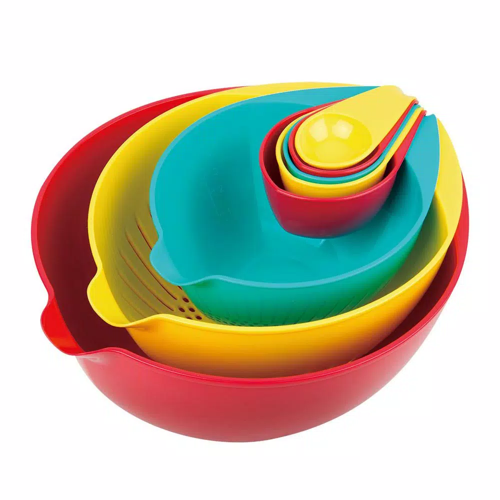 Deals π MasterPan 10 In. 8-Piece Multi-Colored Nested Mixing And Measuring Bowl β¨