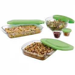 Hot Sale 🎁 Libbey Baker’s Basics 14-Piece Glass Bake Set With Lids ✔️