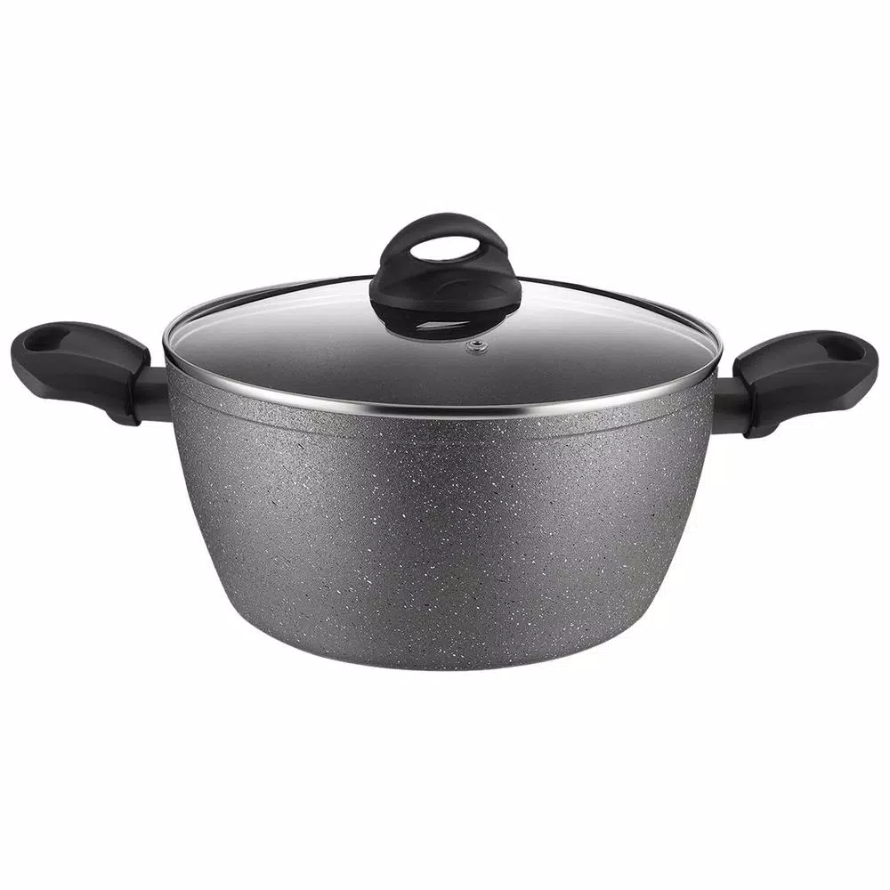Outlet π AMERCOOK Lava Stone 5 Qt. Aluminum Nonstick Casserole Dish In Gray With Glass Lid π