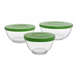 Best deal 🔔 Libbey Baker’s Basics Clear Glass Mixing Bowl With Lid (Set Of 3) 🔥