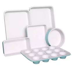 Discount 🎉 NutriChef 6-Piece Steel Ceramic-Style Deluxe Non-Stick Baking Sheet Set 🎁