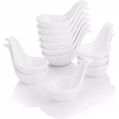 Best Pirce 🥰 MALACASA 3.75 In. Porcelain White Ramekins Souffle Dishes(Set Of 12) 🔔