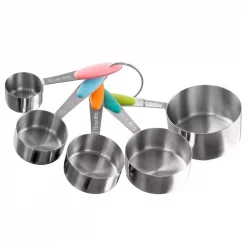 Cheap ✨ Classic Cuisine 5-Piece Stainless Steel With Silicone Measuring Cup Set 👏
