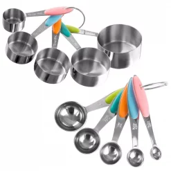 Buy ✨ Classic Cuisine 10-Piece Stainless Steel With Silicone Measuring Cups And Spoons Set 👍