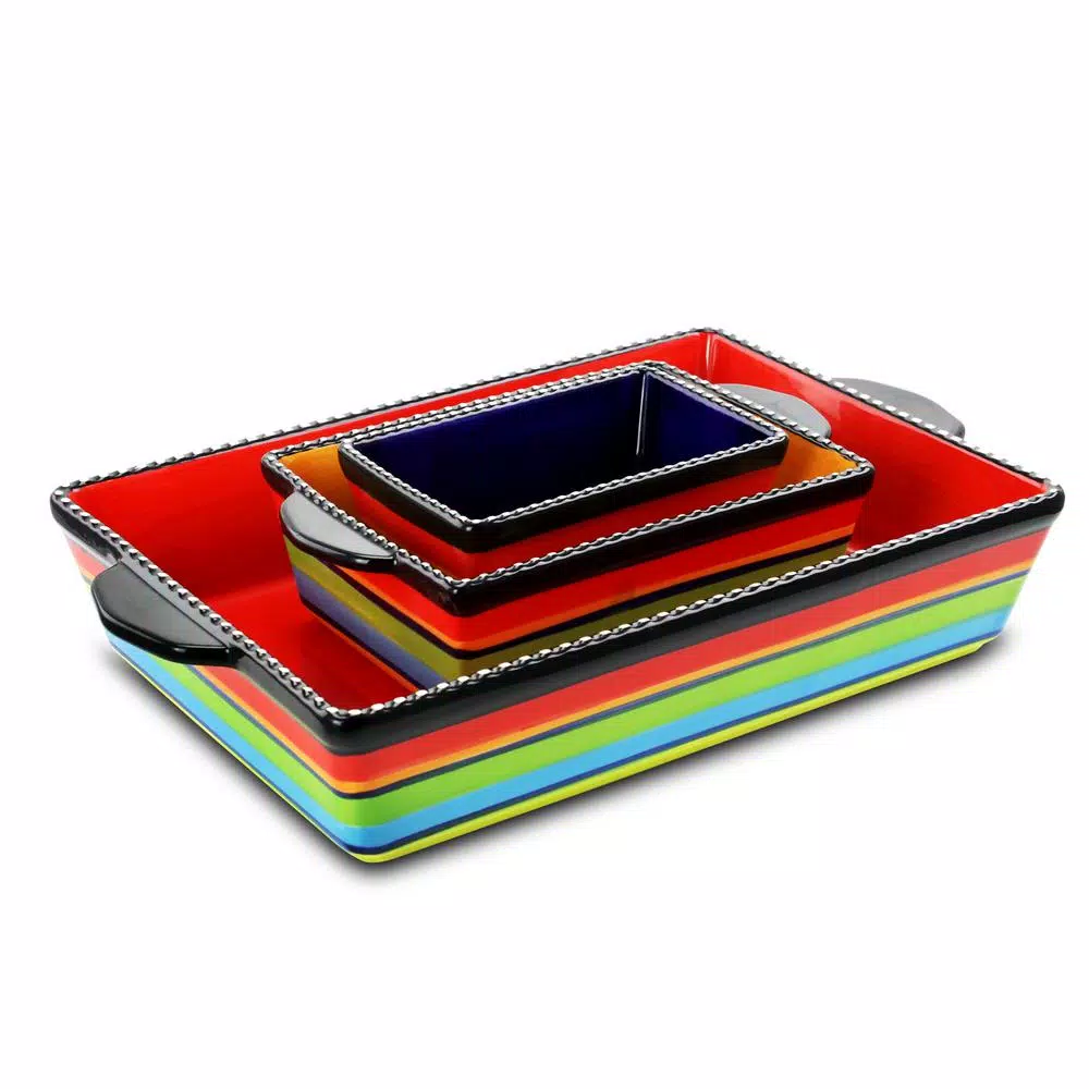 Best deal π Gibson Pueblo Springs 3-Piece Stoneware Bright Color Bakeware Set β€οΈ - Image 5