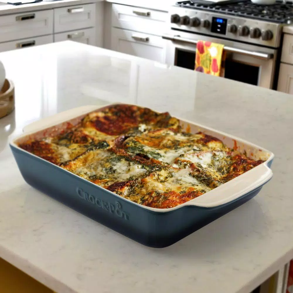 Best Sale π Crock-Pot Artisan 4 Qt. Blue Stoneware Bake Pan π - Image 3