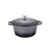 Wholesale 🛒 AMERCOOK LA PLURIEL 3 Qt. Round Enameled Cast Iron Casserole Dish In Gray With Lid 🎁
