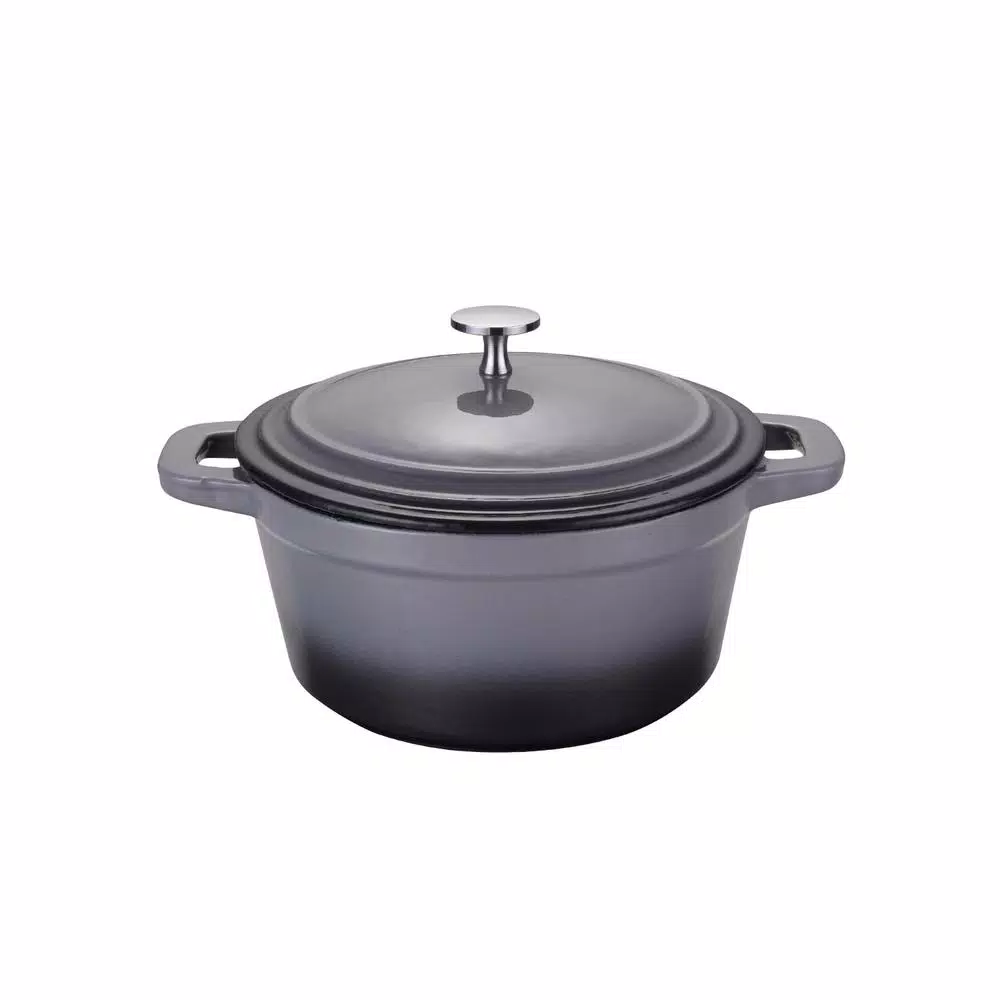 Wholesale π AMERCOOK LA PLURIEL 3 Qt. Round Enameled Cast Iron Casserole Dish In Gray With Lid π