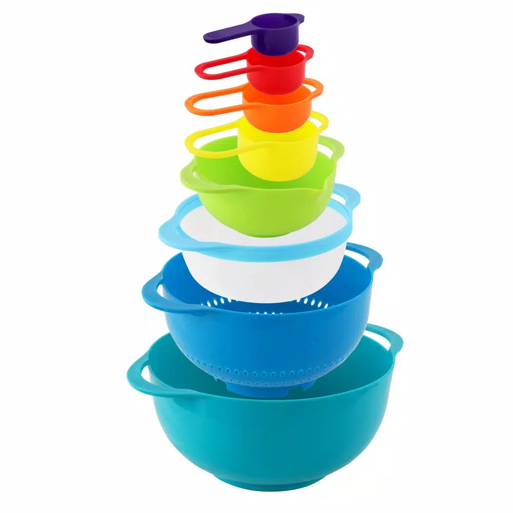 Wholesale π MegaChef 8-Piece Plastic Assorted Colors Mixing Bowl Set With Measuring Cups π - Image 2