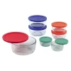 Top 10 🥰 Pyrex Simply Store 14-Piece Round Glass Storage Set With Assorted Colored Lids 💯