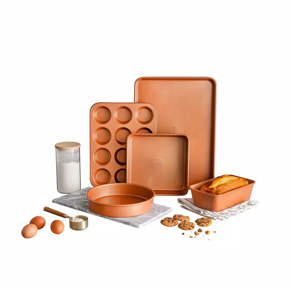 Deals βοΈ Gotham Steel 5-Piece Copper Non-Stick Ti-Ceramic Ultimate Bakeware Set π€©