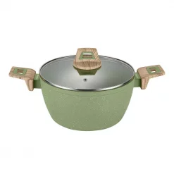 Outlet 😀 AMERCOOK Olive Stone 5 Qt. Round Casserole Dish In Avocado Green With Glass Lid ✨