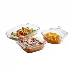 Best reviews of 🔔 Libbey Baker’s Premium 3-Piece Clear Glass Serving Dish Set With Cover ✔️