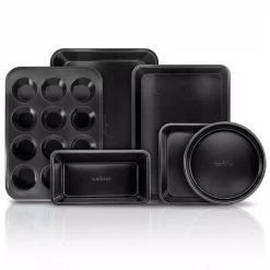 Best Pirce 🧨 NutriChef Carbon Steel, Non-Stick Black 🧥 Coating Inside & Outside Bake Tray Sheet Bakeware Set (6-Pieces) 👏