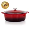 Cheapest 🧨 MegaChef MegaChef 7 Qt. Oval Enameled Cast Iron Casserole In Red 🧨