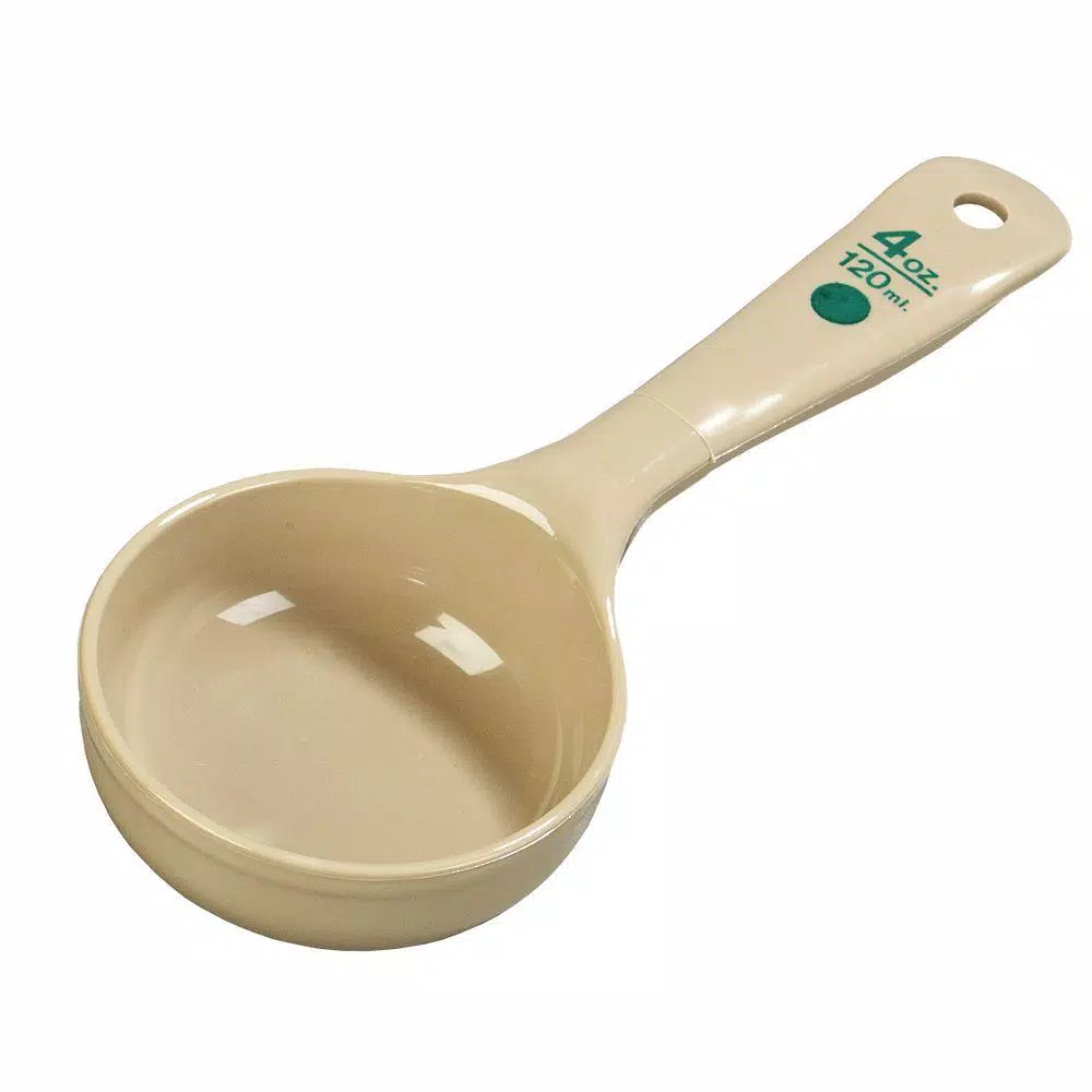 Brand new β¨ Carlisle 4 Oz. Short Handle Polycarbonate Solid Portioning Spoon In Beige (Case Of 12) π₯