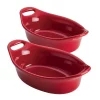 Buy 🎁 Rachael Ray Ceramics 2-Piece Oval Au Gratin Set, Red 👏