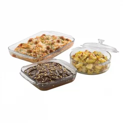 Best Pirce 😍 Libbey Baker’s Basics 3-Piece Glass Bake Set With Cover 🎁