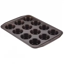 Promo π Circulon 12-Cup Chocolate Brown Non-Stick Bakeware Muffin Pan π