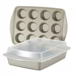 Best reviews of ⭐ Rachael Ray Nonstick Bakeware Set, 3-Piece, Silver 😉