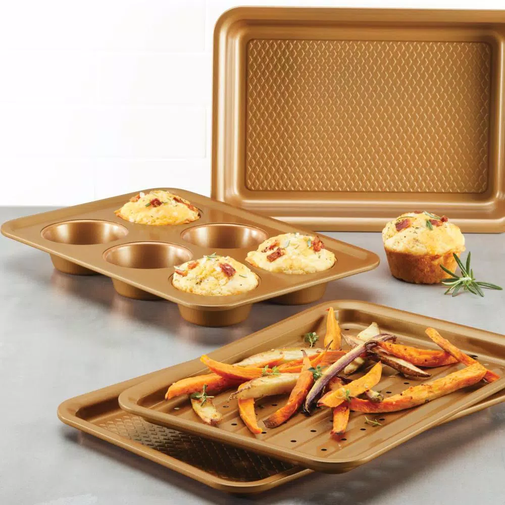 Flash Sale π Ayesha Curry Ayesha Bakeware Toaster Oven Baking Set, Copper, 4-Piece 𧨠- Image 6