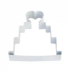 Flash Sale 😍 CybrTrayd Wedding Cake 4 In. White Polyresin Cookie Cutter/Recipe (Lot Of 12) 😉