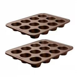 Discount 🧨 NutriChef 2-Piece Steel Deluxe Non-Stick Cupcake Cookie Baking Sheet Set 💯