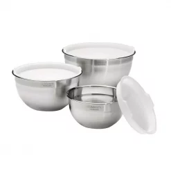 Best Pirce 😍 Cuisinart 3-Piece Stainless Steel Mixing Bowl Set With Lids 🥰