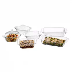 Best reviews of 🥰 Libbey Baker’s Premium 6-Piece Clear Glass Serving Dish Set With 2 Covers 🛒
