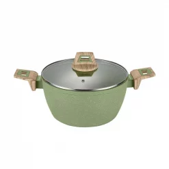 Brand new 🤩 AMERCOOK Olive Stone 3 Qt. Round Casserole Dish In Avocado Green With Glass Lid 👏