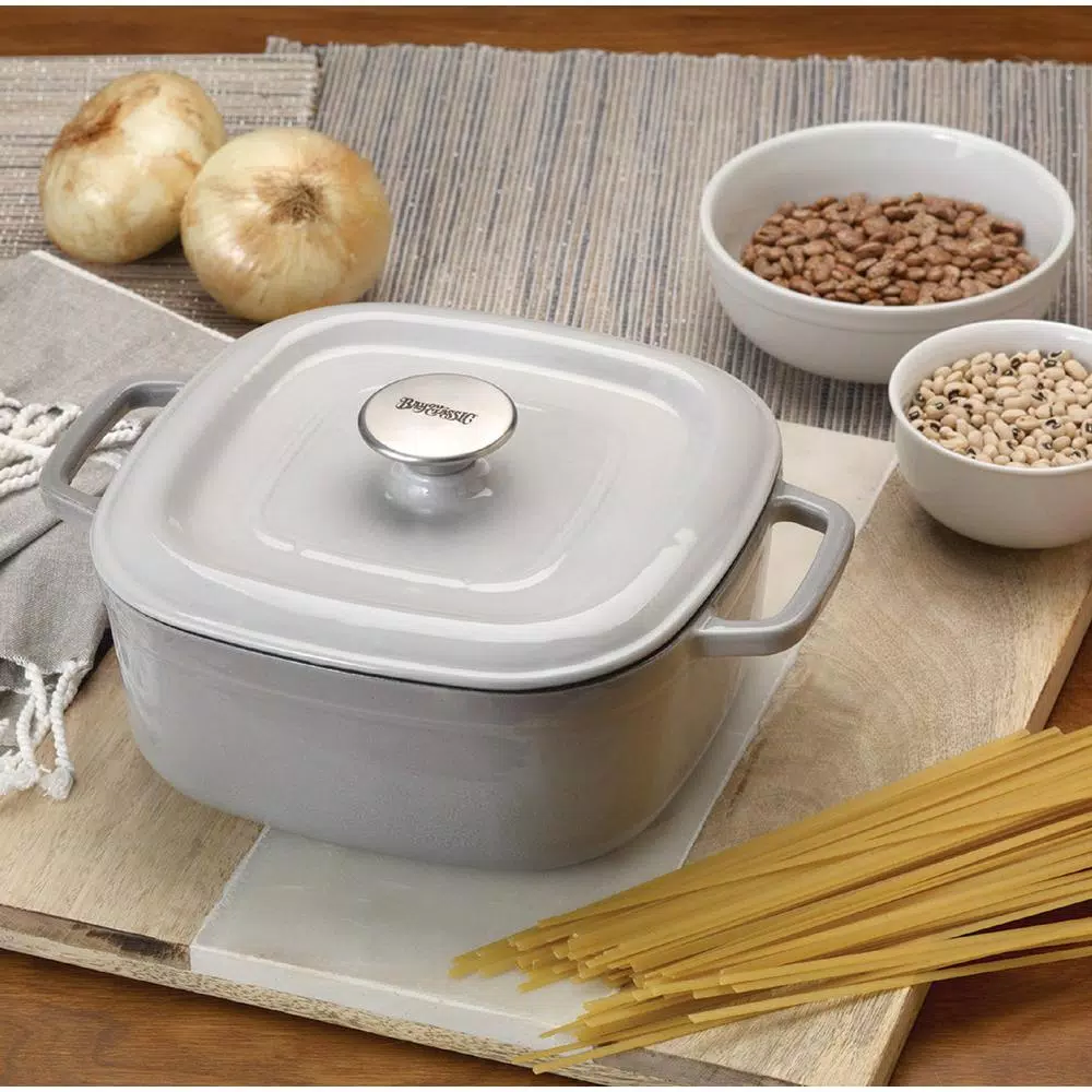 Hot Sale β¨ Bayou Classic 4 Qt. Enameled Covered Weathered Gray Casserole π - Image 2