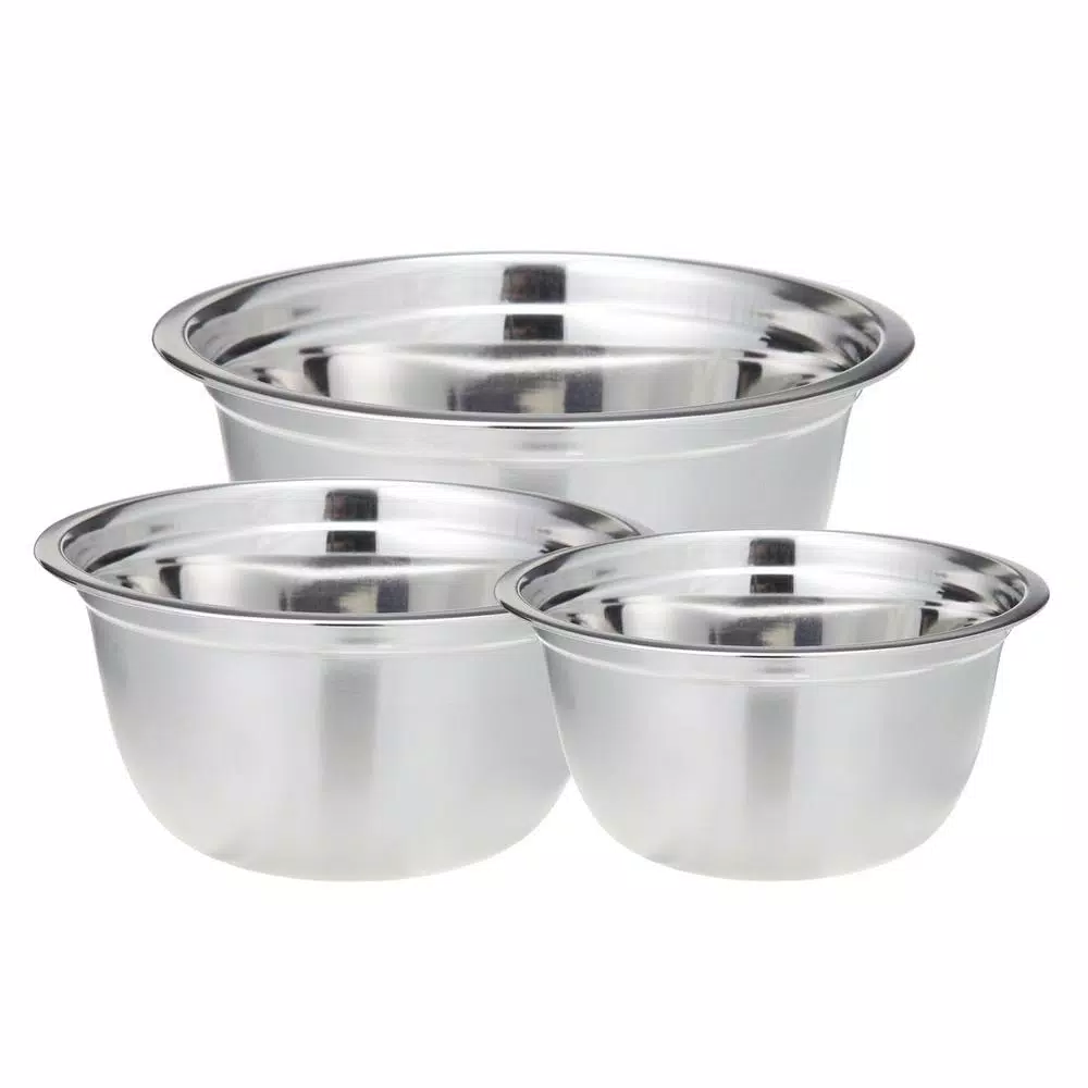 Best deal π ExcelSteel 3-Piece Professional Satin Finish Stainless Steel Mixing Bowls Set β¨