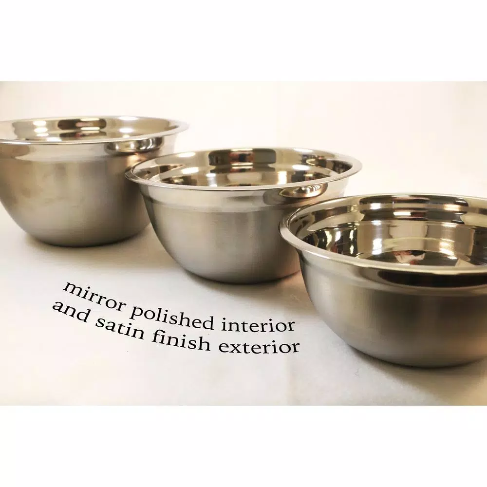 Best deal π ExcelSteel 3-Piece Professional Satin Finish Stainless Steel Mixing Bowls Set β¨ - Image 2