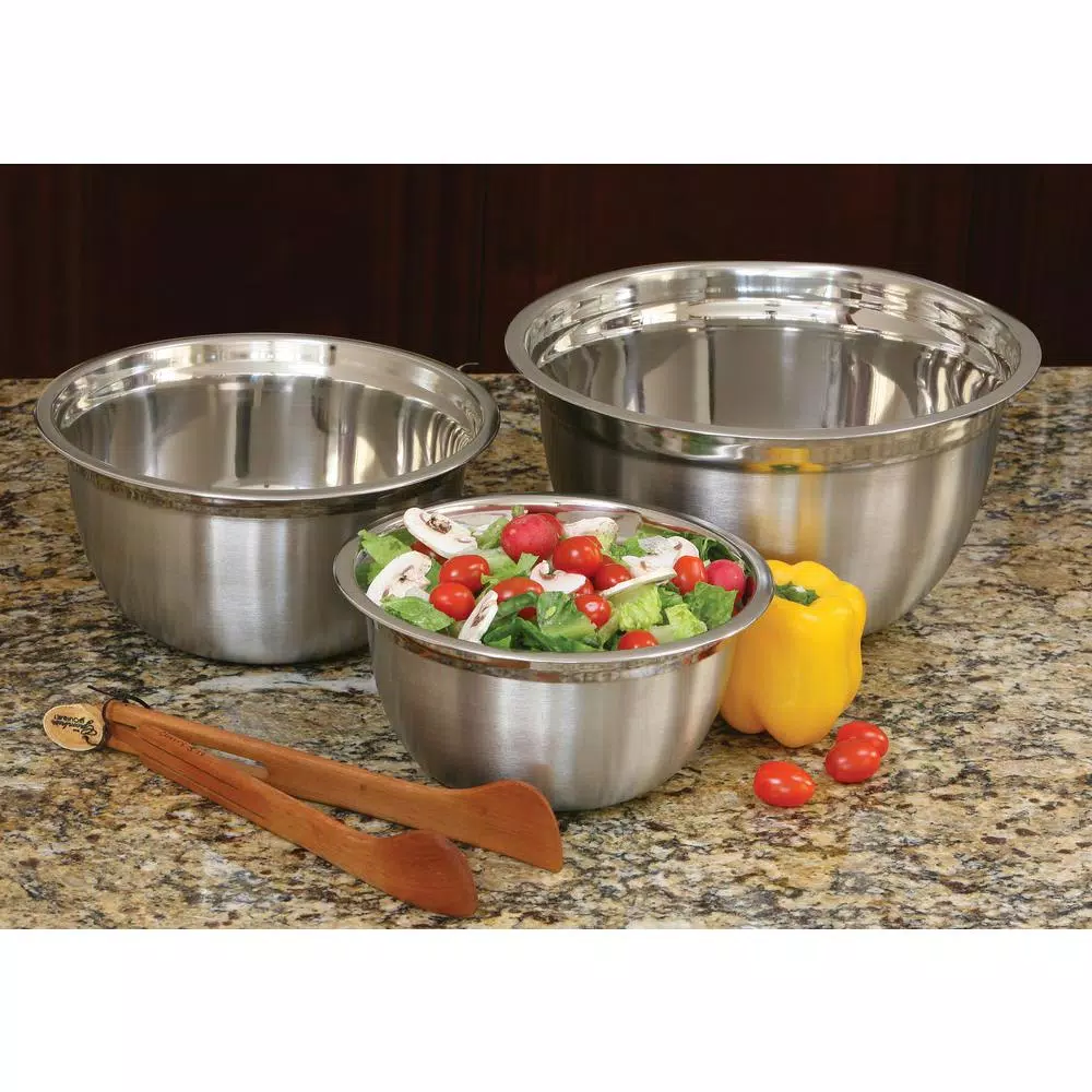 Best deal π ExcelSteel 3-Piece Professional Satin Finish Stainless Steel Mixing Bowls Set β¨ - Image 4